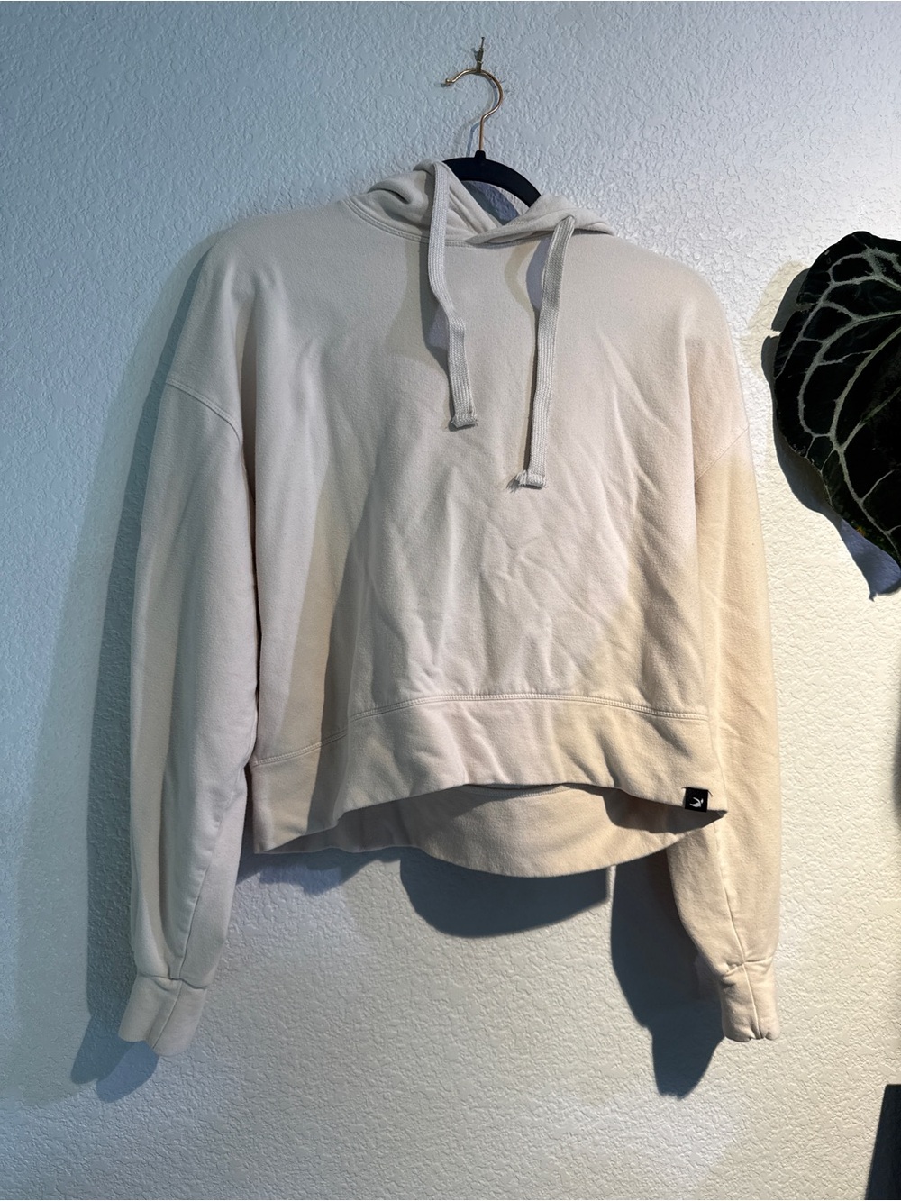 Glyder Light Cream Cropped Hooded Sweatshirt